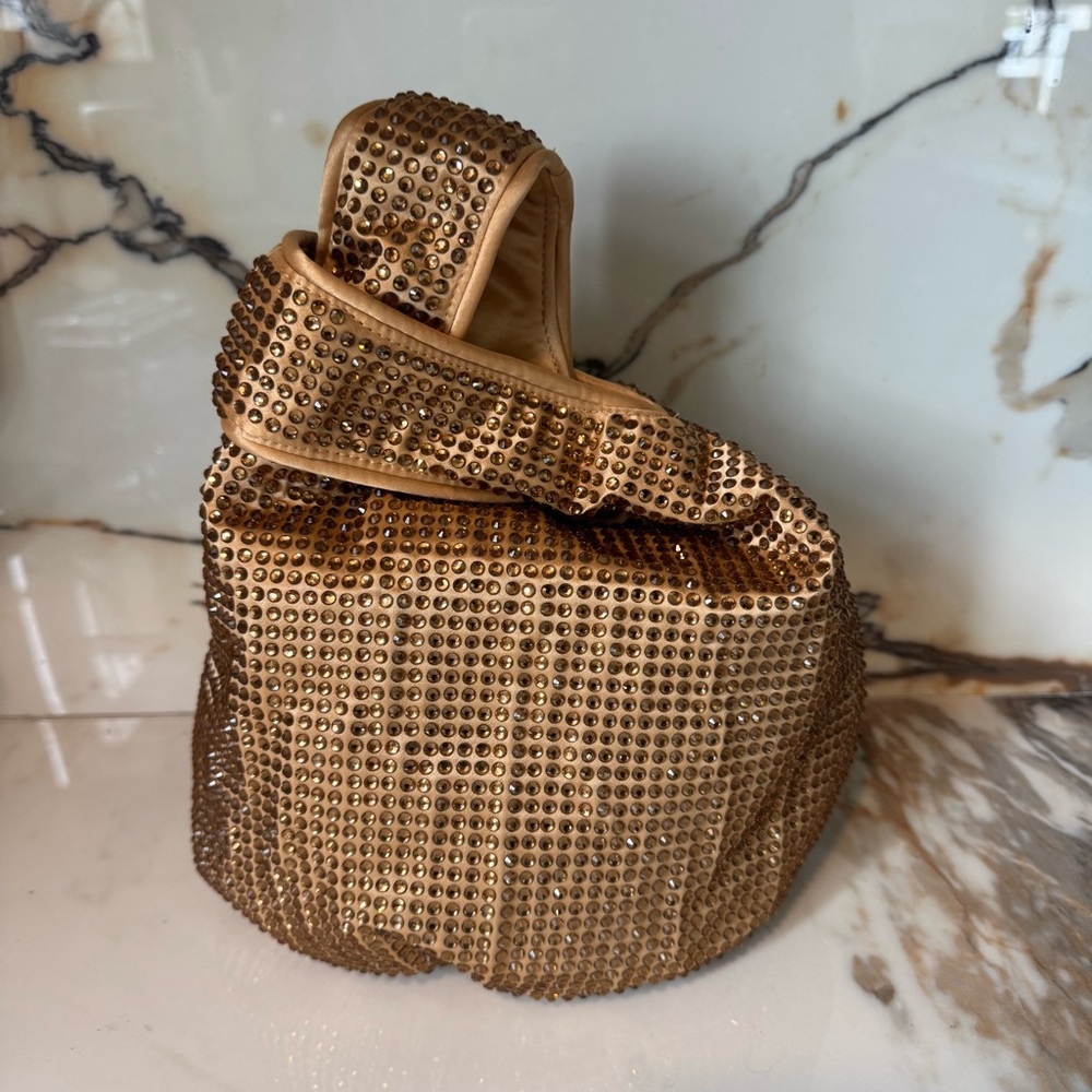 J.Crew- Santorini Gold Bag with Crystals- NWT - Picture 3 of 7